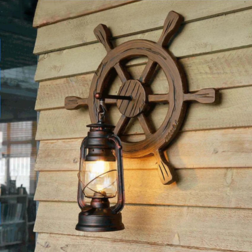Nordic Retro LED Solid Wood Wall Lights Modern Industry Bar Cafe Decoration Lamp Wall Aisle Corridor Lamp Bedroom Light Fixtures