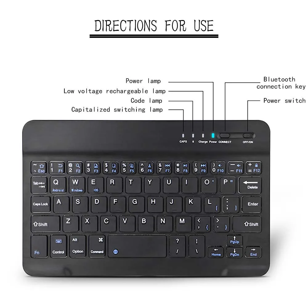 Wireless Bluetooth 3.0 Keyboard for Samsung Galaxy Tab 2 7.0/Tab 3 8"/Tab 4 7.0/Tab A 7.0 8.0/Tab S 8.4 Portable Tablet Keyboard
