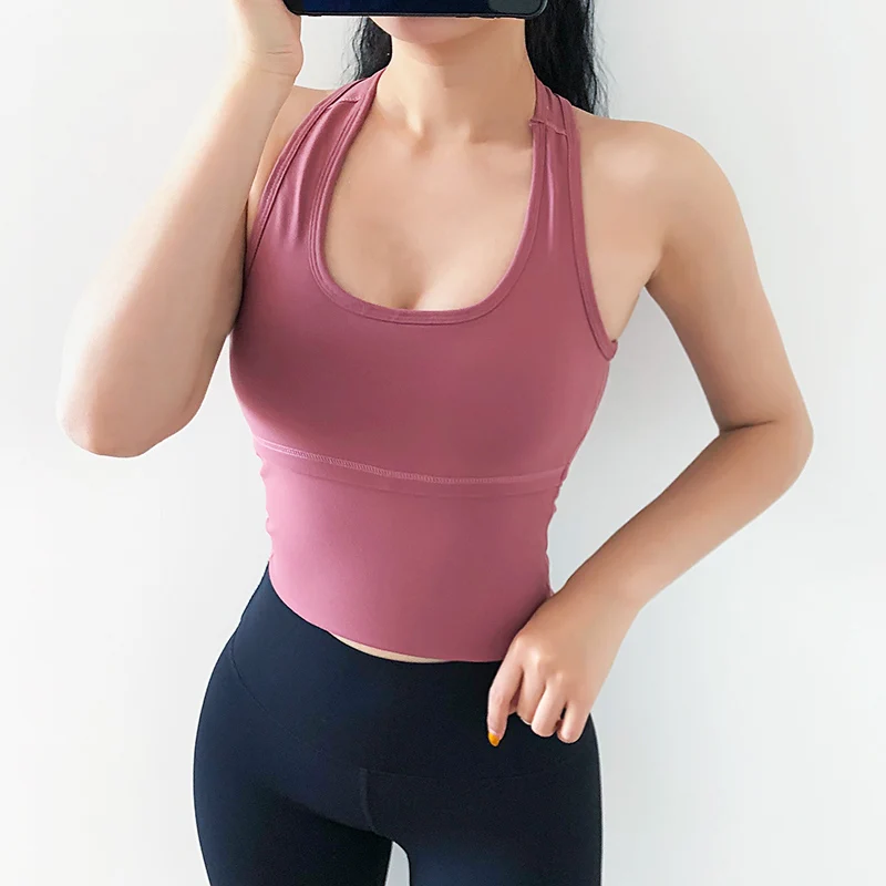 Cena Colorvalue zwykły bez pleców sport Fitness Crop Tops kobiety Anti pot usztywniany trening sportowe biustonosze do jogi topy z wyjmowanymi wkładkami