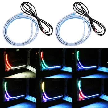 

2Pcs 7 Color RGB LED Warning Lights Waterproof 120cm LED Flashing Lamp Strip Welcome Door Decor Anti Rear-End Collision