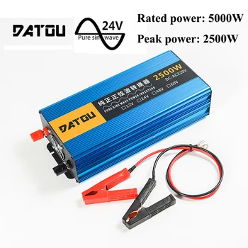 

5000W Portable Pure Sine Wave Car Voltage Converter DC 24V to AC 220V Inverter Transformer Peak 5000W Auto Accessories
