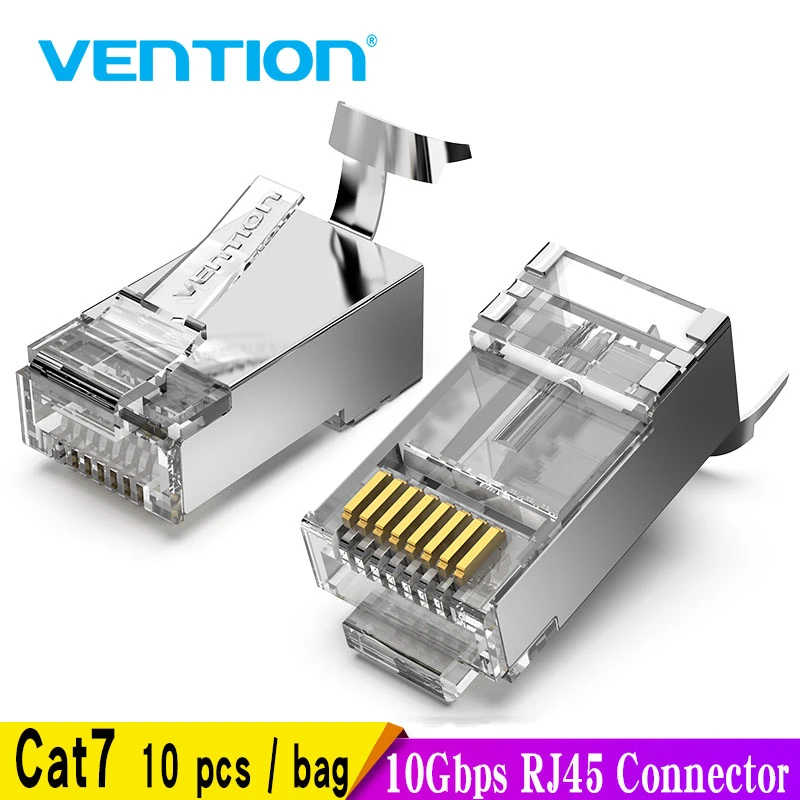 Vention Cat7 Rj45 Connector Cat8 6 5e Stp 8p8c Modular Ethernet Cable Head Plug Gold Plated For Network Rj 45 Crimper Connectors Plug Connectors Aliexpress Vention Cat7 Rj45 Connector Cat8 6 5e Stp 8p8c Modular Ethernet Cable Head Plug Gold Plated For Network Rj 45 Crimper Connectors Plug Connectors Aliexpress
