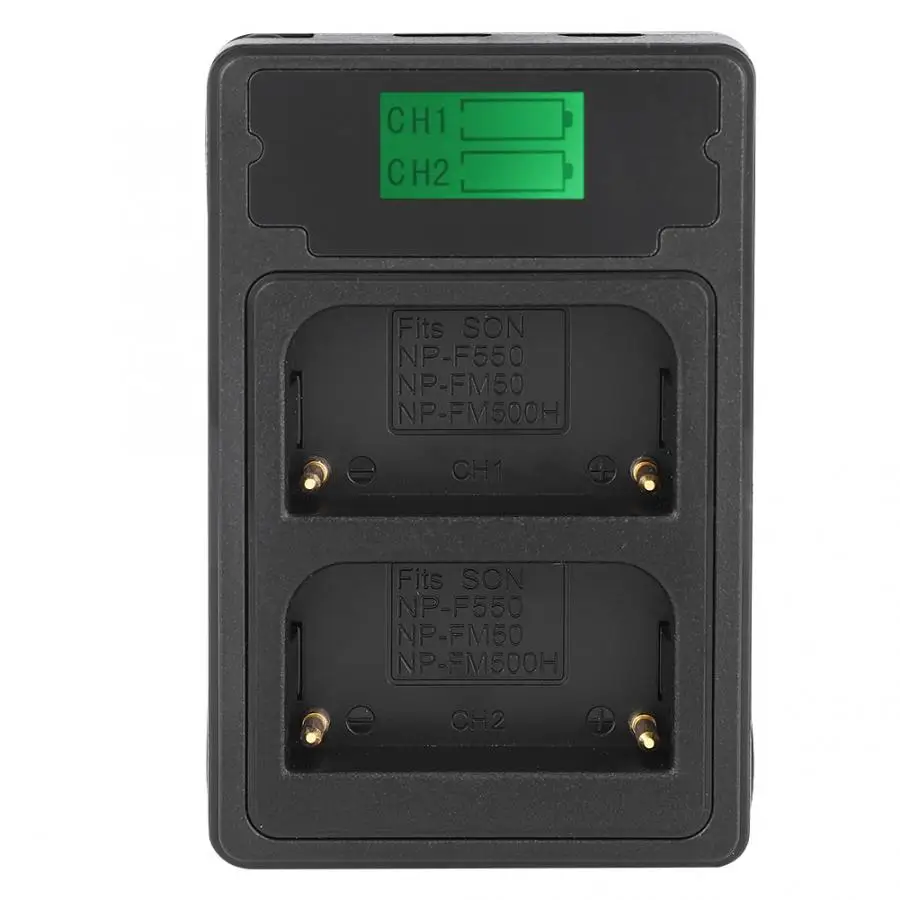 F550/F570 зарядное устройство для камеры с двойным слотом для зарядки с ЖК-дисплеем три входа для зарядки USB Micro-usb type-C