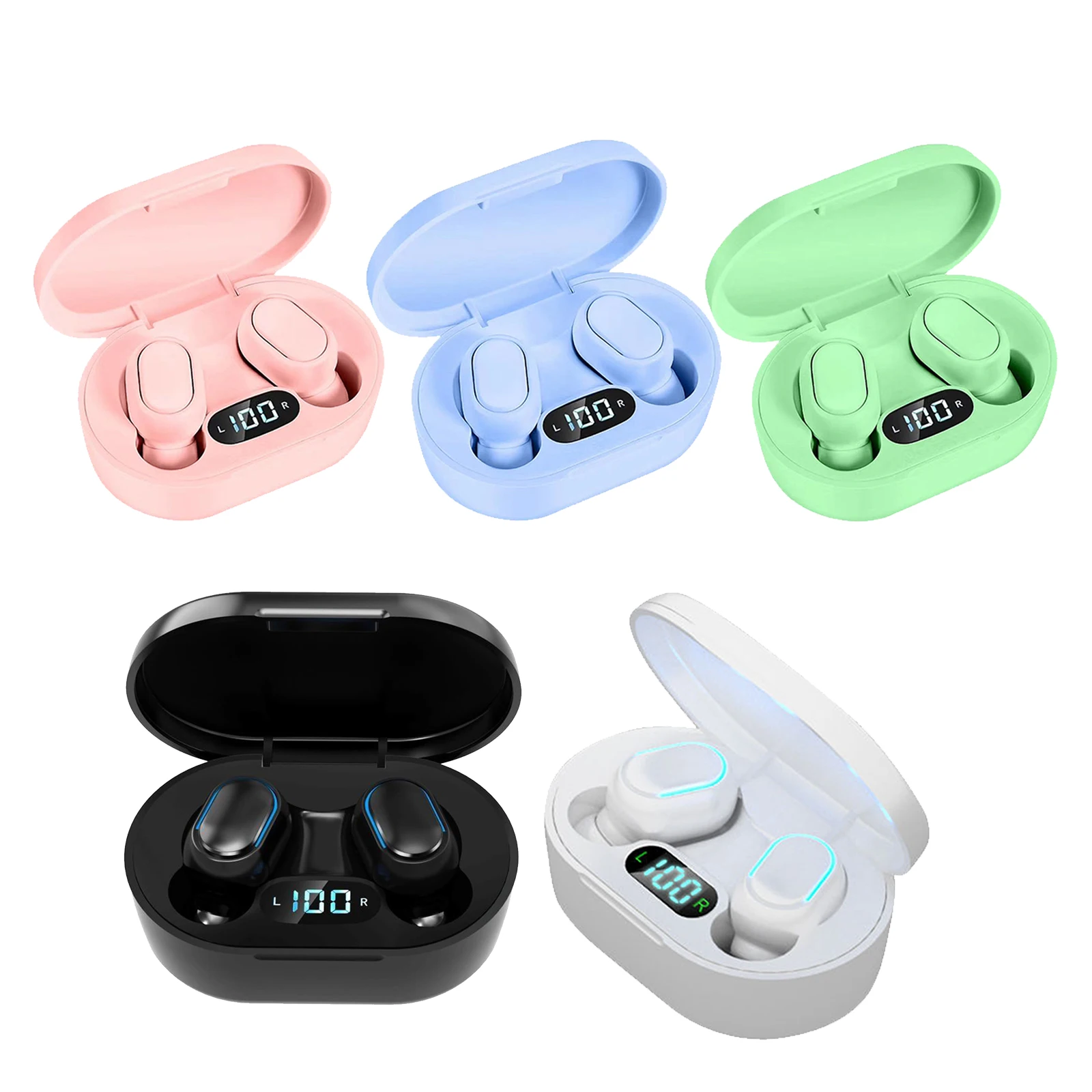 E7S True Wireless Earbuds Bluetooth 5 0 Headphones in Ear with LED Display Charging Case Headset with Mic 5 hours Play Time
