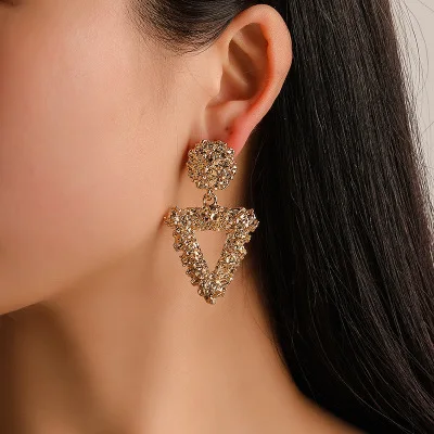 Fashion Statement clip on Earrings Big Geometric earrings For Women non pierced Earing modern Jewelry - Metal Color: 7