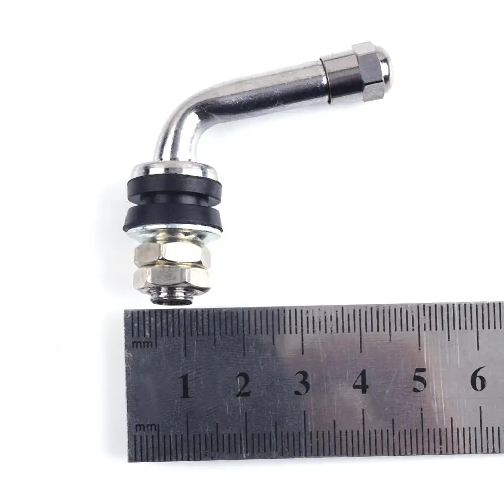 

4Pcs 90 Degree Angle Bolt-in Tubeless Chrome Plated Metal Tire Valve Stems L Shaped Car Tyre Valve Stem Auto Accessories