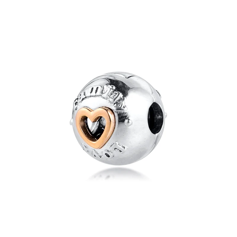 

Fits for Europe Charms Bracelets 100% 925 Sterling-Silver-Jewelry Family & Love Clip Beads with 14K Golden Free Shipping