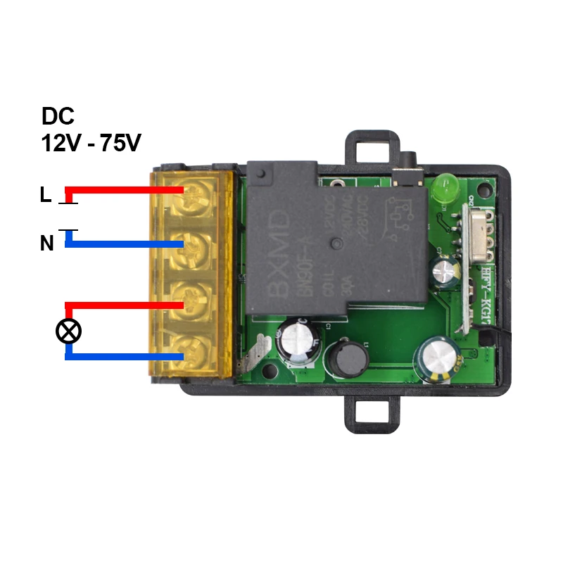 30 шт. AC/DC 12 V-75 V 30A 1CH RF 433 МГц Беспроводной дистанционного Управление модуль приемника+ 30 шт. 433 МГц передатчик Комплект