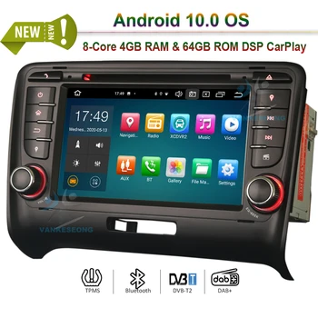 

7" PX5 Bluetooth Autoradio Android 10.0 Car Stereo for AUDI TT MK2 DSP CarPlay & Auto GPS TPMS DVR OBD DAB+ 4G DVD System
