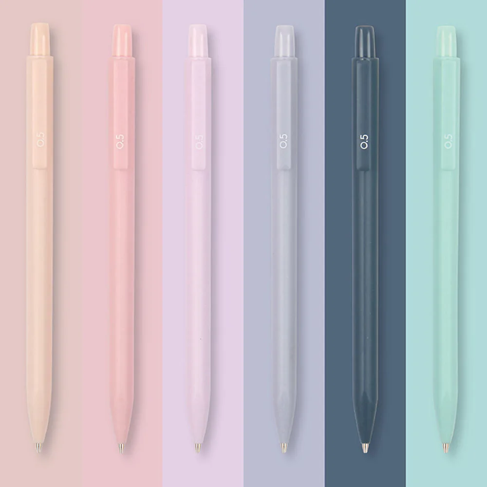 6pcs/lot Morandi Color Mechanical Pencil for School Students Pure Color 0.5mm/0.7mm 2