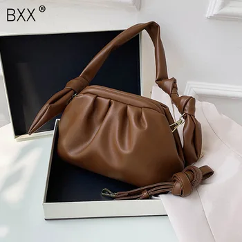 

[BXX] Mini Pleated PU Leather Crossbody Bags For Women 2020 Solid Color Shoulder Handbags Female Travel Lady Fashion Bag HO157