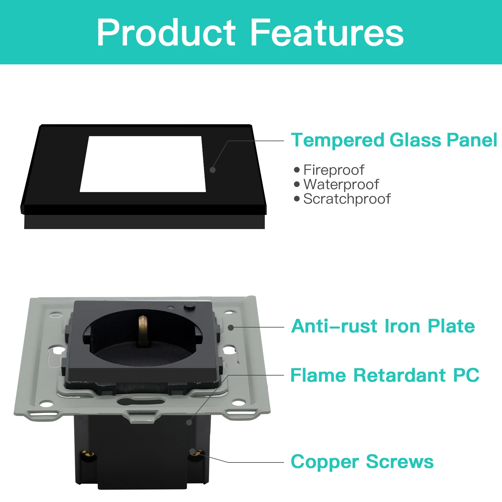 vida inteligente branco preto cinza cor 86*86mm