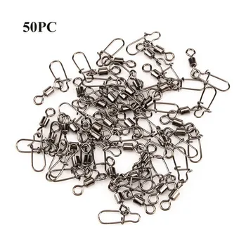 

50PCS/Lot Fishing Connector Pin Bearing pesca Rolling Swivel Fishhook Lure Tackle Tool