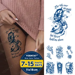 Juice Ink Lasting Waterproof Tattoo Sticker Clock Anchor Compass Cross Skull Flash Full Tattoos Body Art Fake Tatto Men Women