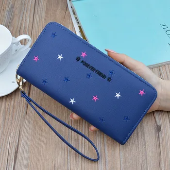 

2020 Solid Drawstring Nubuck Leather Zipper Long Women Wallet Phone Bag Luxury Brand Wallets Designer Purse Card Holder Clutch