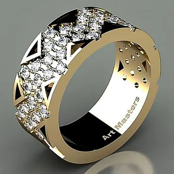 

Luxury Wave Design clear Crystal Married Ring Personality Charm Bride Promise Wedding Rings for Women Fashion Jewelry Wholesale