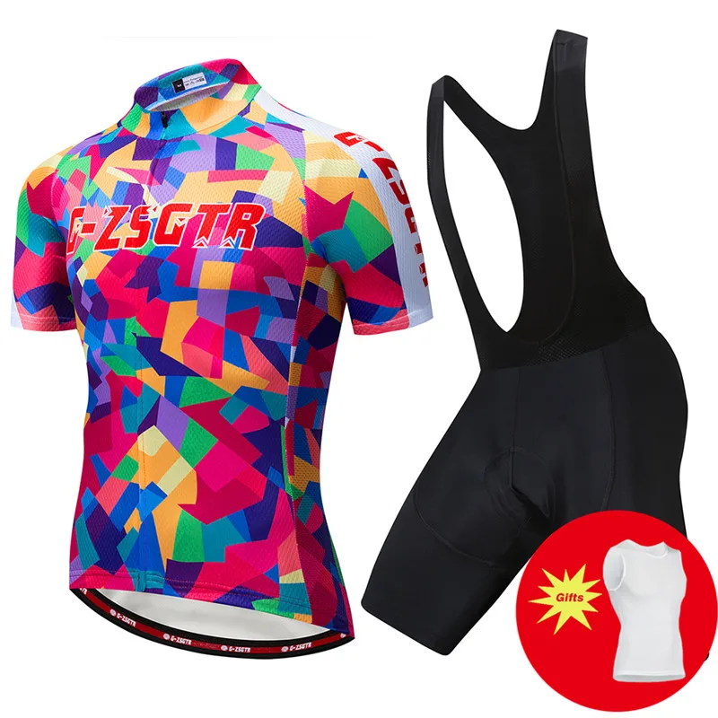 

2019 Team Summer Man Cycling Kit Breathable Sporting Racing Pro Cycling Jersey Bike Bib Shorts Set Ropa Ciclismo Bike Clothing