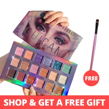 

GUICAMI Mercury Retrograde Eyeshadow Palette 18 Color Mashed Potato Desert Rose Waterproof Shadow Get 1 Makeup Brush Free TSLM1