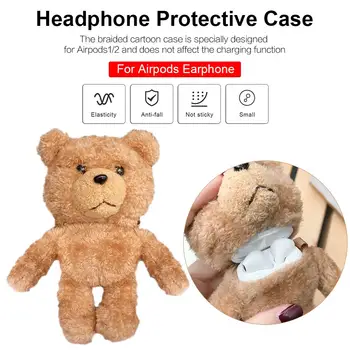 

Hot Sale Bear Shape Earphones Charging Protective Box Earphones Protective Box For Airpods Without Earphones