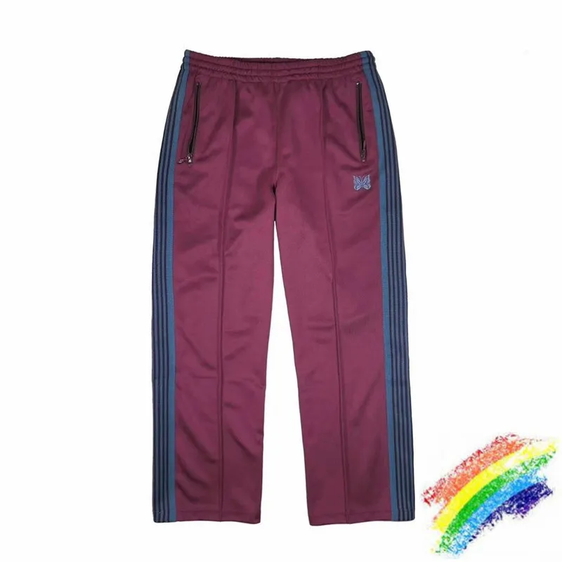 Viola AWGE aghi pantaloni della tuta ricamo farfalla nastro di velluto aghi  a strisce pantaloni pantaloni della migliore qualità AWGE Joggers pantaloni  della tuta - AliExpress Men's Clothing