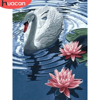 

HUACAN 5D DIY Diamond Painting Swan Full Square/Round Diamond Embroidery Sale Animal Mosaic Home Decoration