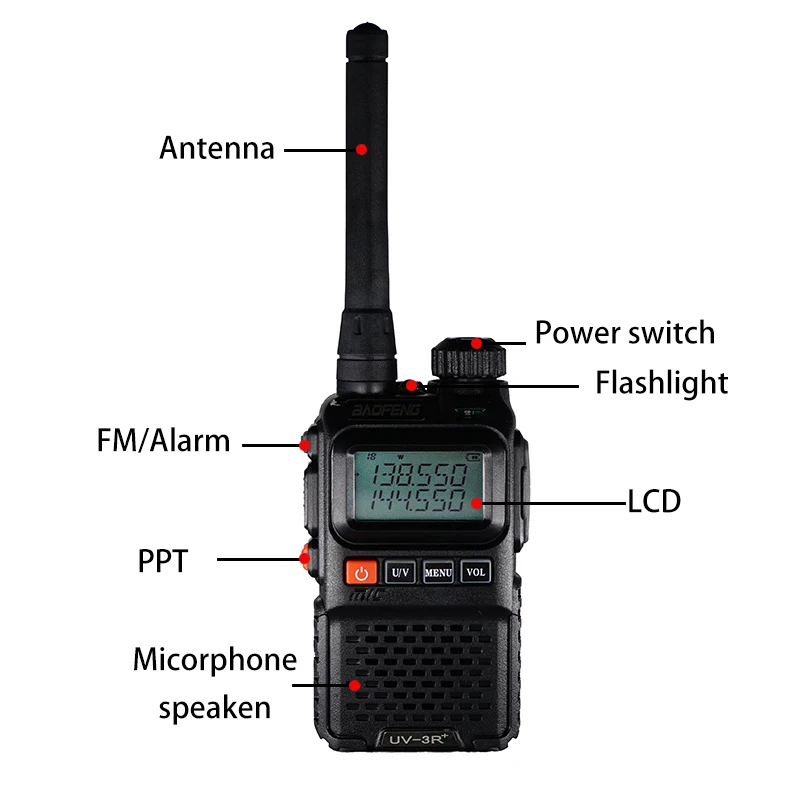 Baofeng UV-3R Plus рация мини УФ 3R+ портативный CB радио Amador UHF VHF Ham CB радио VOX фонарик FM трансивер UV3R