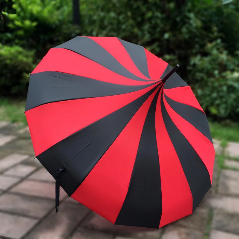 10 шт.,, Лолита, готический стиль, принцесса, зонт от солнца, красная/черная полоска, пагода, зонтик, Свадебный зонт от солнца