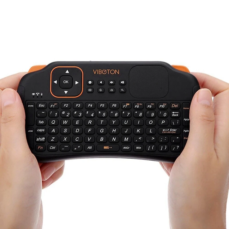 Viboton S1 английская Универсальная беспроводная клавиатура 2,4G Air mouse пульт дистанционного управления с сенсорной панелью для Windows Linux для компьютера Pr