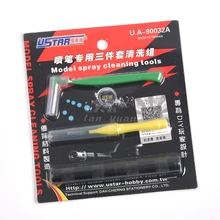 U-STAR UA-90032A 3 шт./компл. Аэрограф инструмент для очистки необходимых инструментов для Аэрограф глубокий& полностью чистящие средства