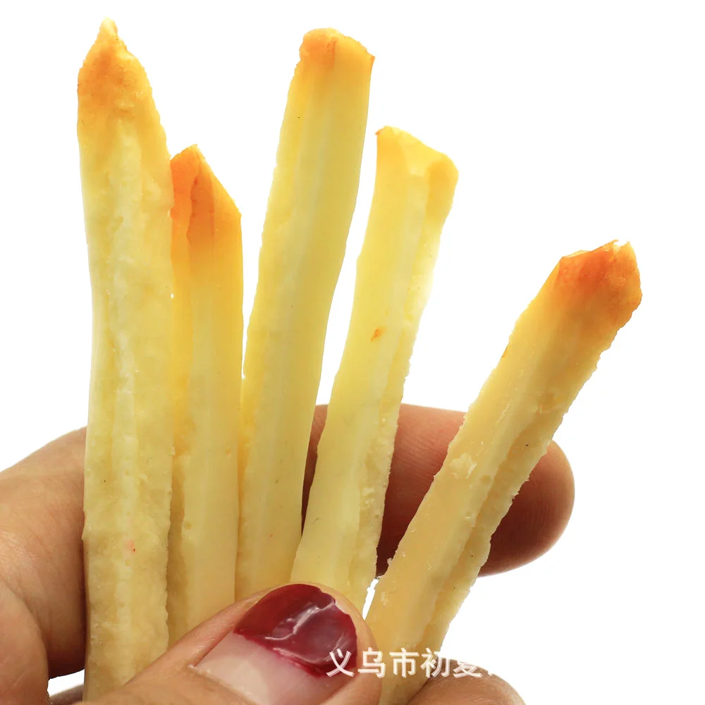 

10Pcs Simulation French Fries Resin Flat Back Cabochon Scrapbooking Embellishment DIY Decoration Craft Miniature Food:70-90mm