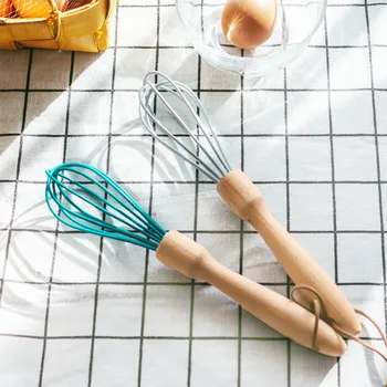 

25/30cm wood handle egg beater gg stirring white creamer jam stirring bake tools