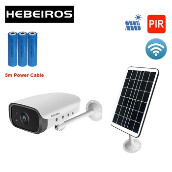 

Hebeiros Wireless 1080P Solar Power Panel Battery Wifi Camera Outdoor Waterproof Security Surveillance IP CCTV Camera 5M Cable