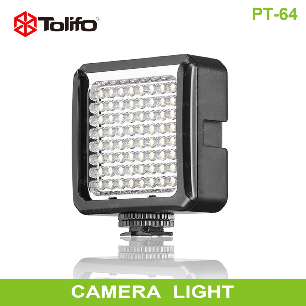 

6W 64 LED Camera Video Light Panel Mounted on DSLR DV Video Camera With Daylight 5600K Portable Dimmable Led Video Light