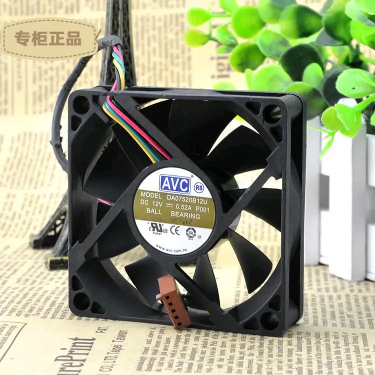 Для AVC 7520 12V 0.52A 4-проводной dual-шарик Вентилятор охлаждения DA07520B12U