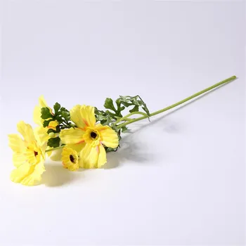 

12Pcs Fake Short Stem Cosmos (4 heads/piece) 26.38" Length Simulation Gerbera for Wedding Home Decorative Artificial Flowers