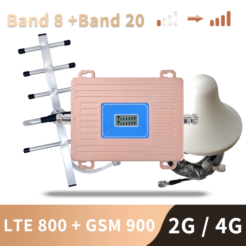 Усилитель сотового сигнала 3G 4G европейского стандарта LTE 800 GSM 900 МГц ретранслятор