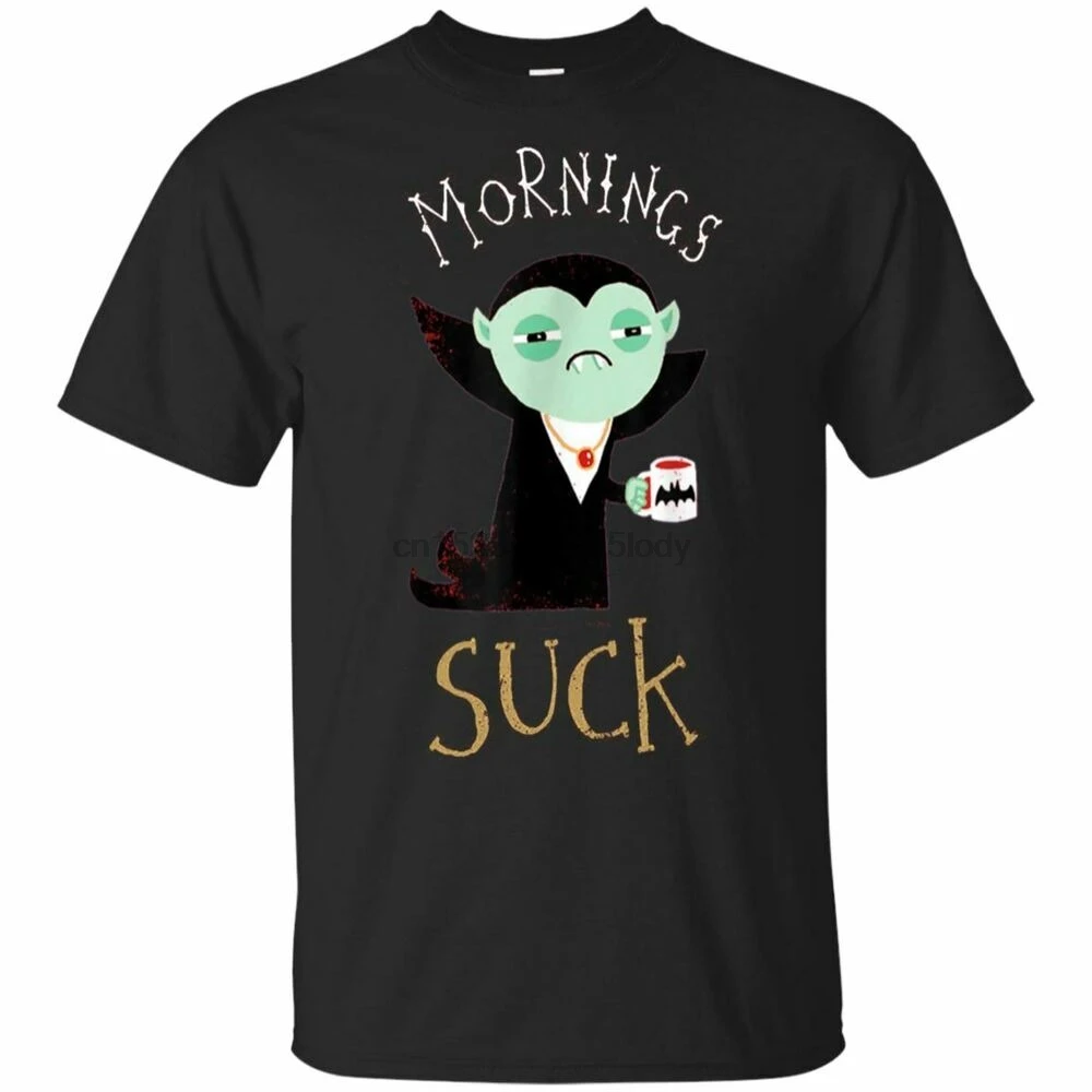 

Mornings Suck - Cute Vampire Black Short Sleeve T-shirt for men S-4XL
