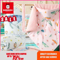 BOBDOG Baby Swaddling Sleeping Blanket Bedding Cartoon DOUDOU Printed Wrap Blankets Soft Winter Infant Warming Thicken Babe