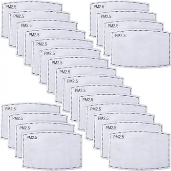 

10/30/50/100pcs PM2.5 Haze Pollution Dust-proof Activated carbon Repla able 5-Layer Filter Mask