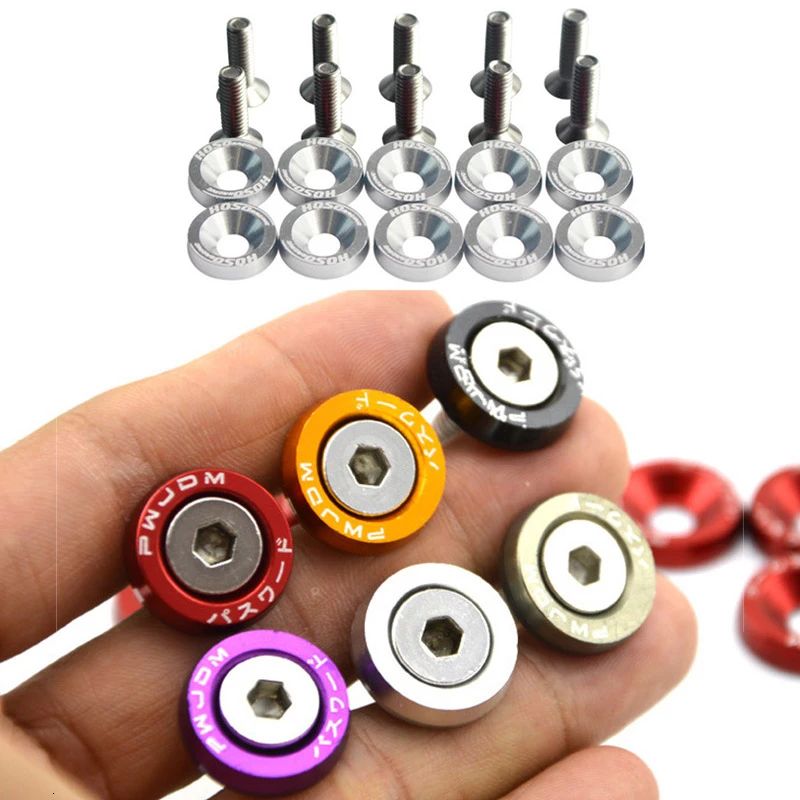 

10PCS/Set Car Accessories Metal Modified license Plate Thread License Exterior Decoration Frame Bolts Screw Employed Universally