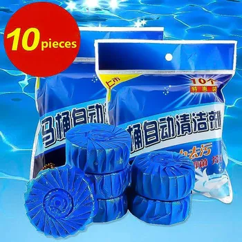 

10pcs/lot Blue Bubble Toilet Cleaning Deodorant Tablet Automatic Flushing Toilet Cleaner Deodorizer for Home Restroom Bathroom
