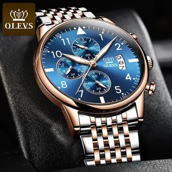 

OLEVS New Man Fashion Quartz Wristwatch Relogio Masculino Watches Men Luxury Brand Stainless Waterproof Chronograph Watch