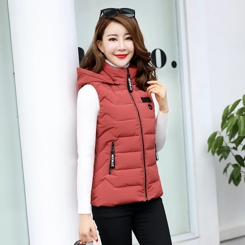 Goede Swredmi Vest Voor Winter Vrouwen Hooded Warm Vest Vrouwen Jas Jasje Mouwloze Dikke Korte Vest Sneeuw Wear