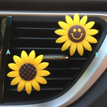 

Lovely car air freshener sunflower shape car aromatherapy incense car interior