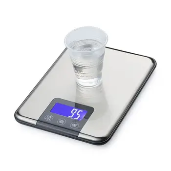 

15/10KG 1g Touch Screen Digital Kitchen Scale 15kg Big Food Diet Weight Balance Slim Stainless Steel Electronic Scales