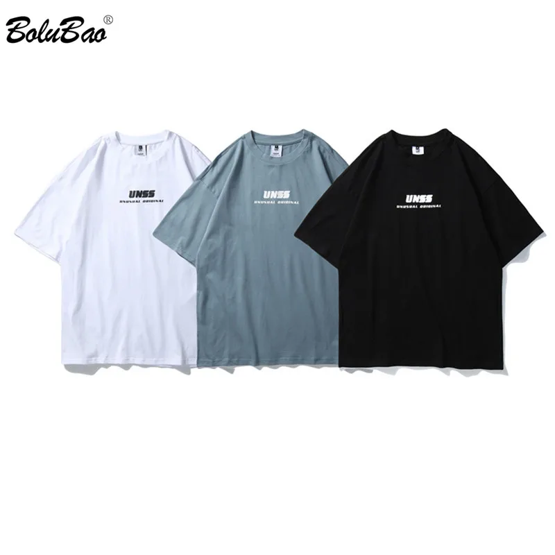 

BOLUBAO Brand Men's T-Shirt Fashion New Simple Street Letter Print Top Japanese Style Comfortable Fabric Male T Shirts