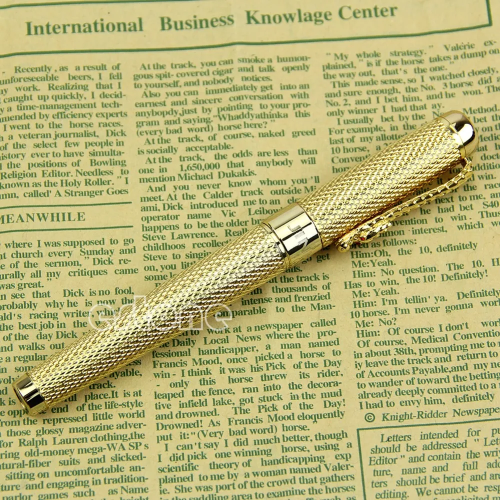 Роскошный JINHAO 1200 Благородный Золотой клипса с драконом м роликовая шариковая ручка канцелярские товары офисные школьные принадлежности брендовые металлические лучший подарок