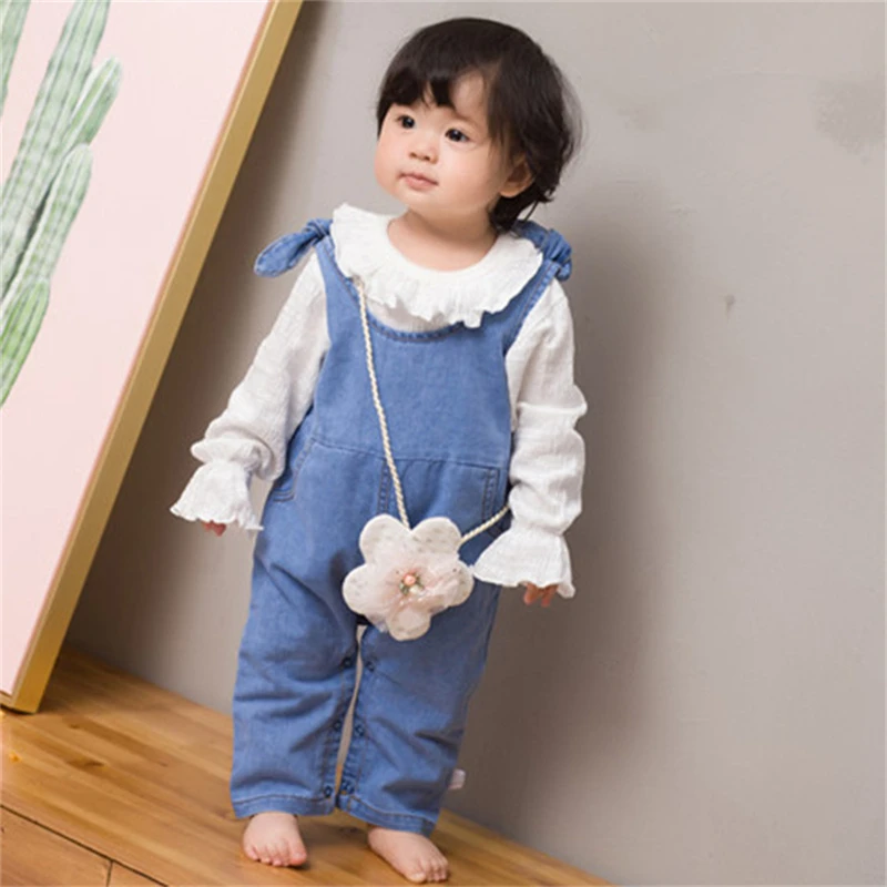 

Y.L.STUDIO Baby Girls Denim Romper Summer Cute Bowknot One-piece Toddler Girls Fashion Overalls Baby Clothing 6-24M