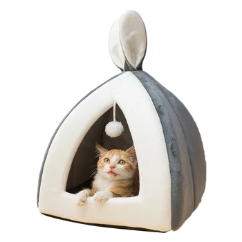 

Cat Bed Indoor Kitten House Warm Small for cats Dogs Nest Collapsible Cat Cave Cute Sleeping Mats Winter Products Pet supplies