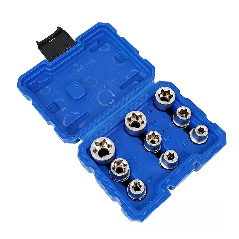 Набор шестигранных торцевых головок Torx Star E 9 шт. 1/2 сливы гайки биты для водителя